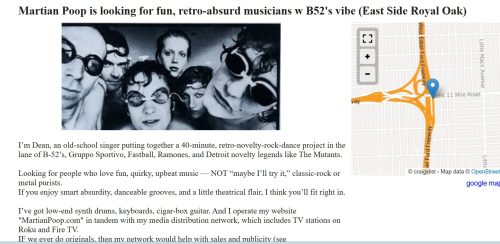 Snapshot of craigslist band-wanted ad.